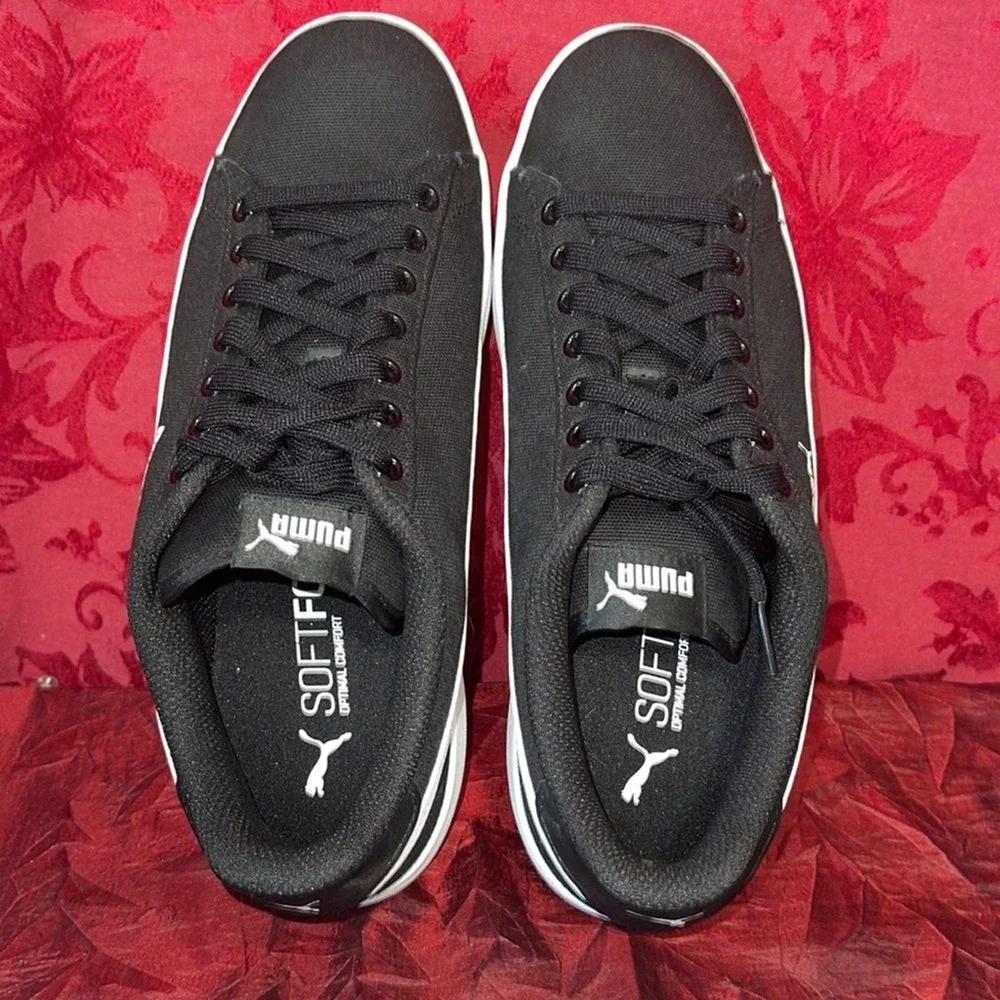 Puma Soft Foam Optimal Comfort Men's Sneakers Black White Canvas‎  7 1/2 NWOT